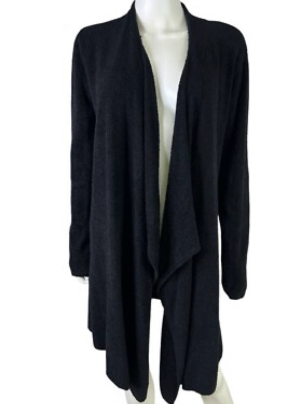 Barefoot Dreams Bamboo Women's Open-Front Drape Cardigan Sweater - Black S/M